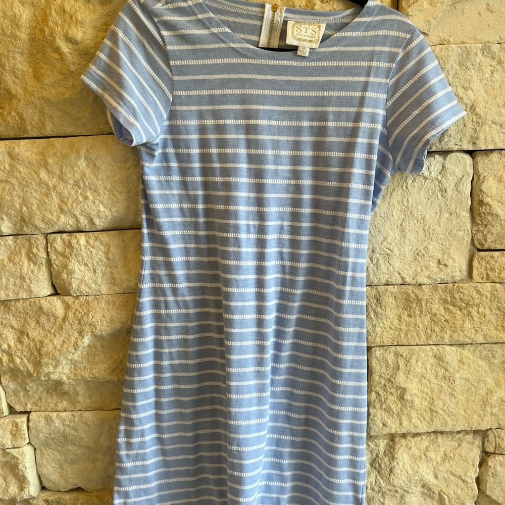 Tuckernuck Sail to Sable Blue and White Striped Mini Dress